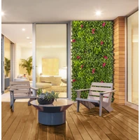 Kép 1/8 - VERTICAL VILLA - Zöldfal Bougainvillea virággal. 1 x 1 m zöld,pink