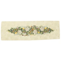 Kép 5/6 - Advent karácsonyi koszorús gobelin asztali futó 44x140 cm arany lurex 4