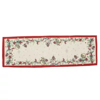 Kép 4/4 - Berry ünnepi bogyós gobelin asztali futó 44x140 cm ezüst lurex 3
