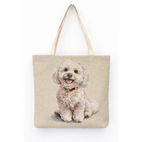 Kép 1/2 - Bichon kutyás bevásárló táska 43x42 cm