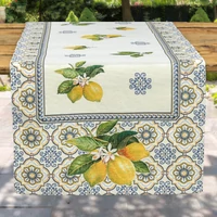 Kép 1/6 - Capri citromos mediterrán gobelin asztali futó 44x140 cm