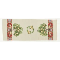 Kép 3/3 - Citromfás piros mozaikos gobelin asztali futó 44x140 cm 2