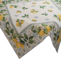 Kép 2/5 - Citromos gobelin asztalterítő Natúr 100x100 cm - 5 cm 1