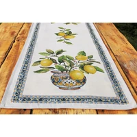 Kép 4/4 - Citromos mediterrán gobelin asztali futó 37x100 cm 3
