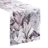 Kép 2/5 - Davos2 bársony asztalterítő egzotikus Fehér 40x140 cm 1