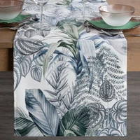 Kép 1/5 - Davos2 bársony asztalterítő egzotikus Fehér 40x140 cm