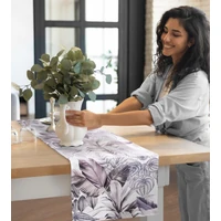 Kép 5/5 - Davos2 bársony asztalterítő egzotikus Fehér 85x85 cm 4
