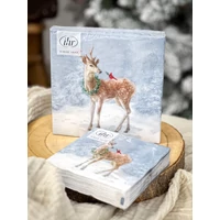 Kép 2/3 - Deer in snow őzikés szalvéta 3 rétegű 20 db/csomag - koktélszalvéta 1