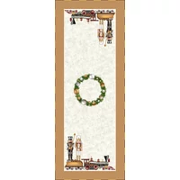 Kép 3/3 - Diótörős arany szélű gobelin asztali futó 44x140 cm arany lurex 2