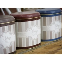 Kép 2/5 - Elegance 3 db-os fém cukor tea kávé tároló szett ovális 14x12x13 cm 1