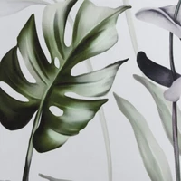 Kép 3/5 - Ellen bársony asztalterítő monstera Fehér 85x85 cm 2