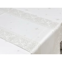 Kép 2/2 - Ezüst lurex asztali futó barokk mintás 37x100 cm 1