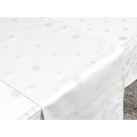 Kép 3/3 - Ezüst lurex asztali futó gömb mintás 44x140 cm 2
