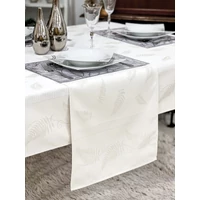 Kép 4/4 - Ezüst lurex asztali futó páfrány mintás 37x100 cm 3