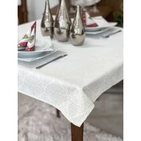 Kép 3/4 - Ezüst lurex asztalterítő barokk mintás 96x100 cm 2