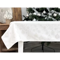 Kép 2/4 - Ezüst lurex asztalterítő gömb mintás 96x100 cm 1