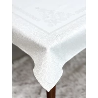 Kép 4/4 - Ezüst lurex asztalterítő karácsonyfa mintás 96x100 cm 3