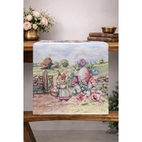 Kép 4/4 - Farmhouse húsvéti nyuszis gobelin asztali futó 37x100 cm 3