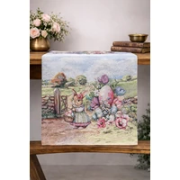 Kép 4/4 - Farmhouse húsvéti nyuszis gobelin asztali futó 44x140 cm 3
