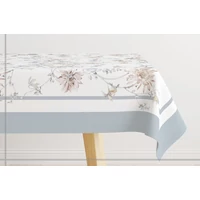 Kép 1/4 - FLORES pasztell kék virág mintás asztalterítő 100x100 cm