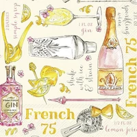 Kép 1/3 - Gin &amp; champagne szalvéta 3 rétegű 20 db/csomag - koktélszalvéta