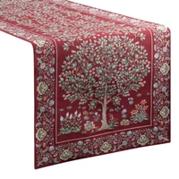 Kép 2/6 - Gobelin asztalterítő fa motívummal Piros 40x100 cm - 5 cm 1