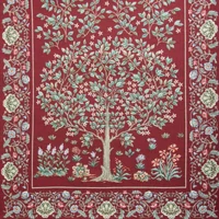 Kép 3/6 - Gobelin asztalterítő fa motívummal Piros 40x100 cm - 5 cm 2