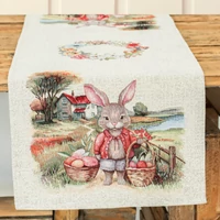 Kép 3/4 - Húsvéti tojásgyűjtés gobelin asztali futó 44x180 cm 2