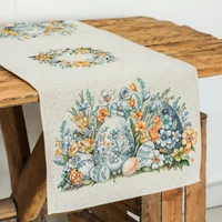 Kép 3/4 - Húsvéti tojásos sárgakék gobelin asztali futó 44x140 cm 2