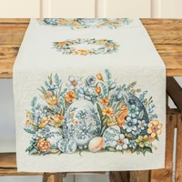 Kép 2/4 - Húsvéti tojásos sárgakék gobelin asztali futó 44x180 cm 1