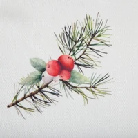 Kép 2/4 - Ines piros fehér csíkos terítő Fehér 40x40 cm 4db 1