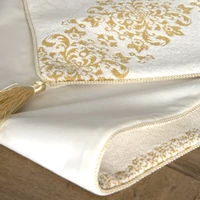 Kép 4/6 - Majorka elegáns asztali futó bojttal Fehér 30x120 cm 3