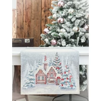 Kép 3/4 - Mézeskalácsos gobelin asztali futó 44x140 cm ezüst lurex 2