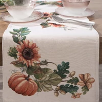 Kép 1/8 - Napraforgó és tök mintás gobelin asztalterítő Natúr 40x100 cm - 5 cm