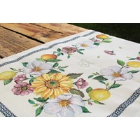 Kép 2/4 - Napraforgós citromos gobelin asztali futó 44x140 cm 1