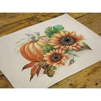 Kép 2/3 - Őszi tök mintás napraforgós tányéralátét 37x100 cm 1