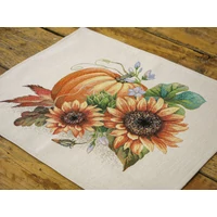 Kép 3/3 - Őszi tök mintás napraforgós tányéralátét 37x100 cm 2