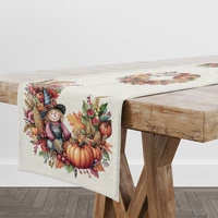 Kép 1/2 - Őszi tökös madárijesztős gobelin asztali futó 37x100 cm
