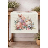 Kép 2/4 - Pasztell húsvéti tojásos gobelin asztali futó 44x140 cm 1