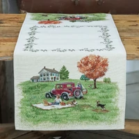Kép 1/4 - Piknik a patak partján gobelin asztali futó 44x140 cm