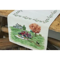 Kép 4/4 - Piknik a patak partján gobelin asztali futó 44x140 cm 3