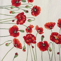 Kép 4/6 - Pipacsos gobelin asztalterítő Natúr 140x180 cm - 5 cm 3