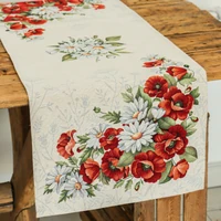 Kép 2/4 - Pipacsos margarétás gobelin asztali futó 37x100 cm 1
