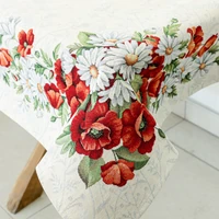 Kép 1/5 - Pipacsos margarétás gobelin asztalterítő 96x100 cm