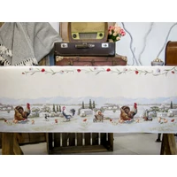 Kép 4/6 - Provencei kakasos gobelin asztalterítő 137x240 cm 3