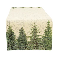 Kép 4/4 - Silver forest fenyőfás gobelin asztali futó 44x140 cm ezüst lurex 3