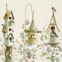 Kép 1/2 - Three birdhouses madárházas szalvéta 3 rétegű 20 db/csomag