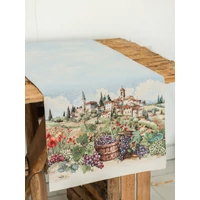 Kép 2/4 - Toszkán táj gobelin asztali futó 44x140 cm 1