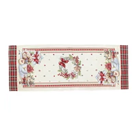 Kép 3/3 - Ünnepi sütis gobelin asztali futó 37x100 cm ezüst lurex 2