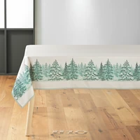Kép 4/4 - Winter Forest asztalterítő fenyő mintás szennytaszító 150x300 cm 3